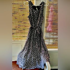 Brown and white polka dots dress